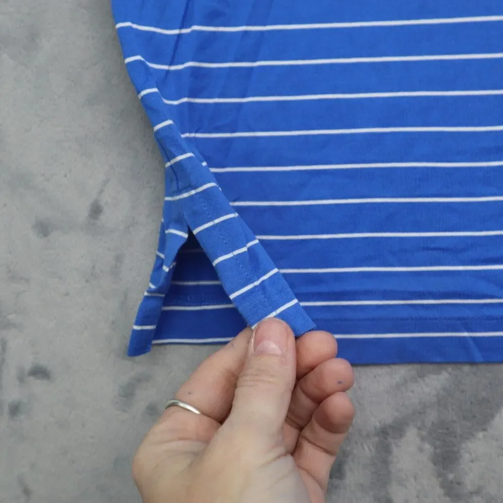 Polo Shirt Mens XL Blue Striped Ralph Lauren Moisture Management Pima Rugby Golf